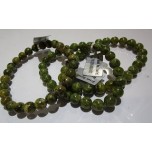 10 mm Gemstone Round Bead Bracelet - Green Garnet